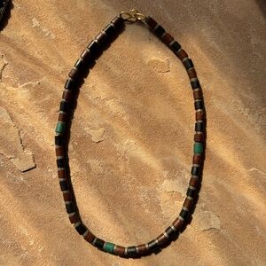 Vintage African Heishi Tribal Bone & Horn Bead Necklace 24”